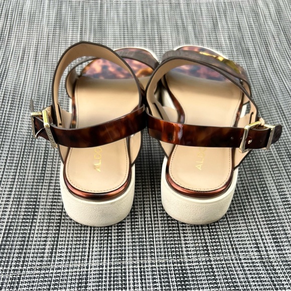 Aldo Flat Form Sole Faux Tortoiseshell Sandals Size 9 Great Condition - Picture 3 of 10